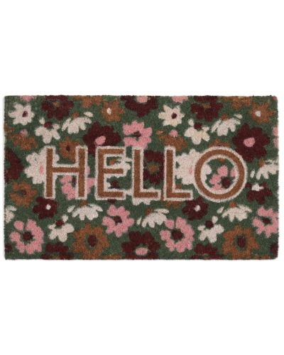 Ruco print Hello flowers - dørmåtte i kokos