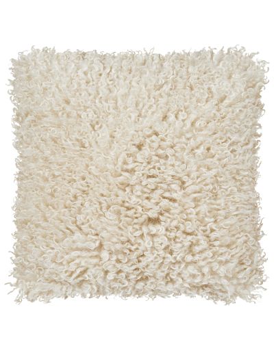 Wooly beige - imiteret lammeskindspude